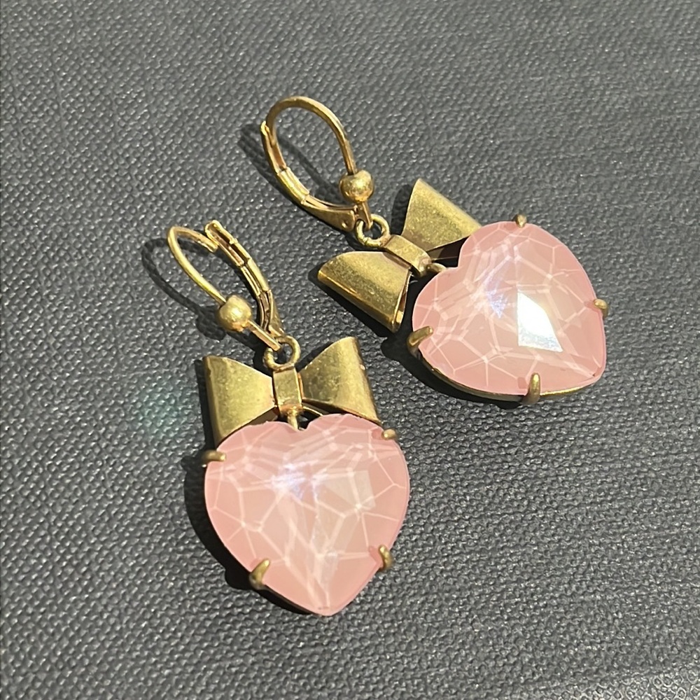 Tory Burch Crystal Heart Earrings